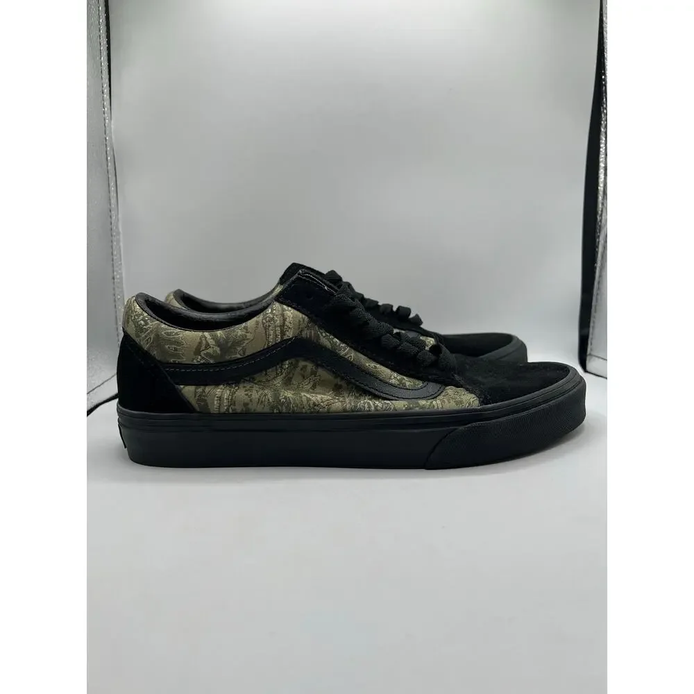 Vans Old Skool “Black Green Camo Suede Canvas” size 7.5 men’s/9 women’s